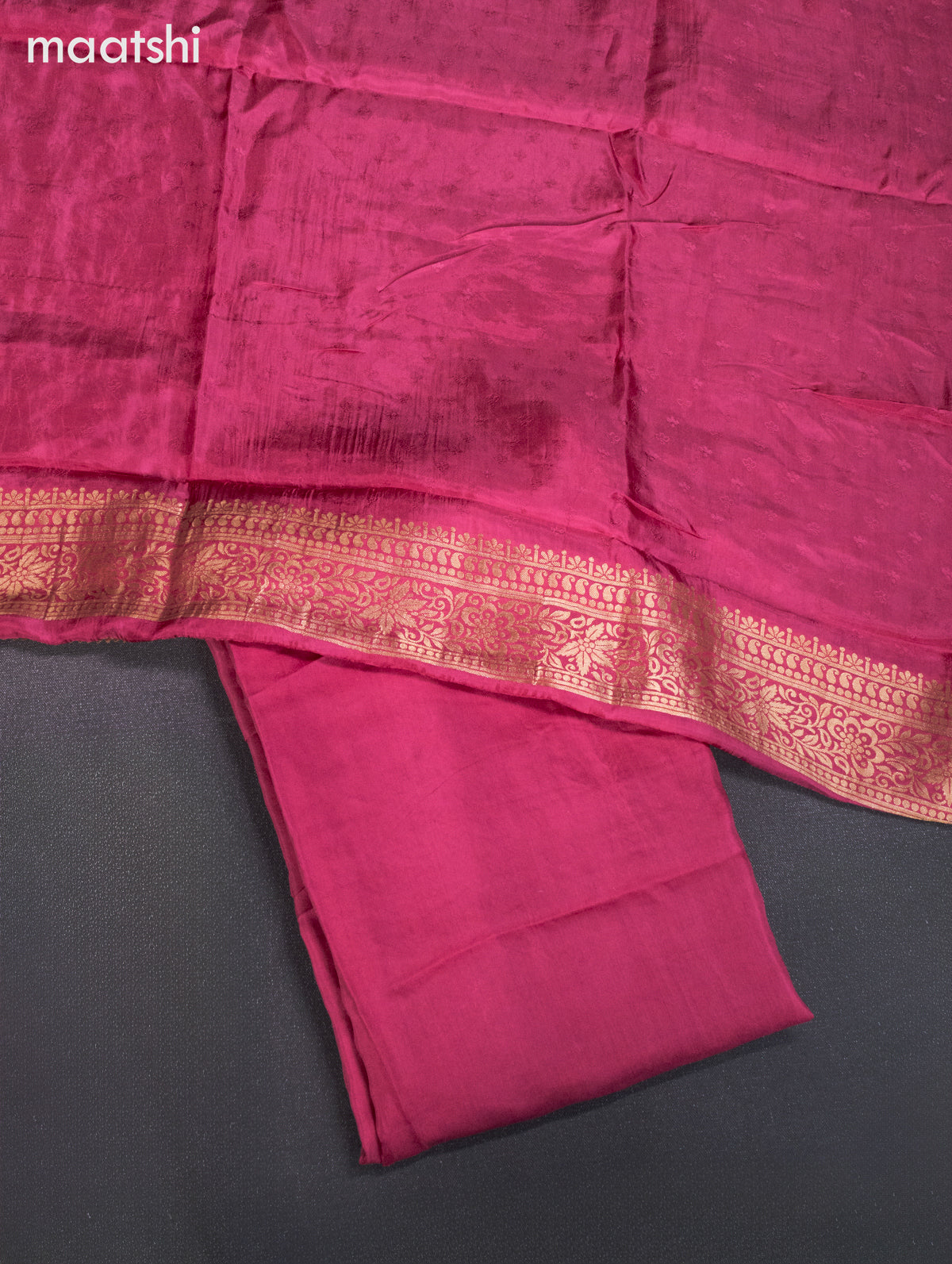 Banarasi silk dress material peach pink and allover self emboss & zari buttas and bottom & banarasi style dupatta