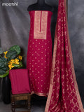 Banarasi silk dress material maroon shade with zari woven buttas and bottom & banarasi style dupatta