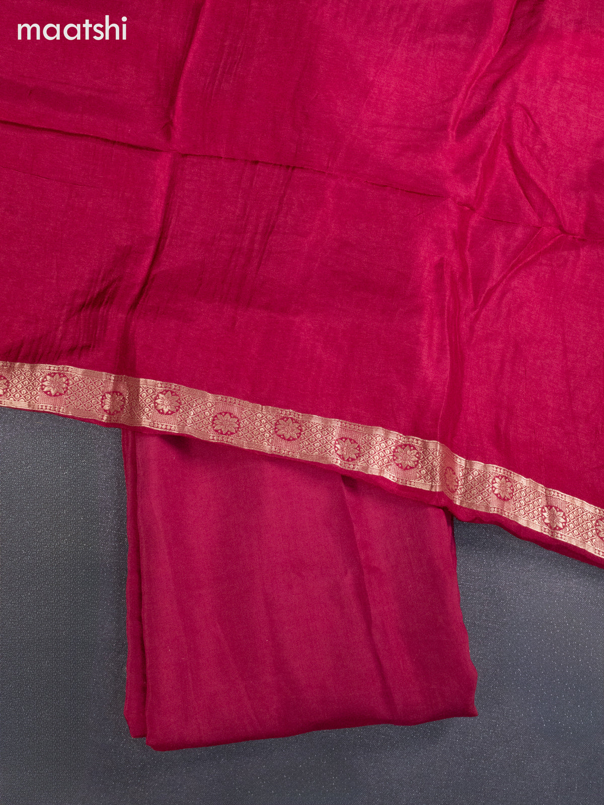 Banarasi silk dress material maroon shade with zari woven buttas and bottom & banarasi style dupatta