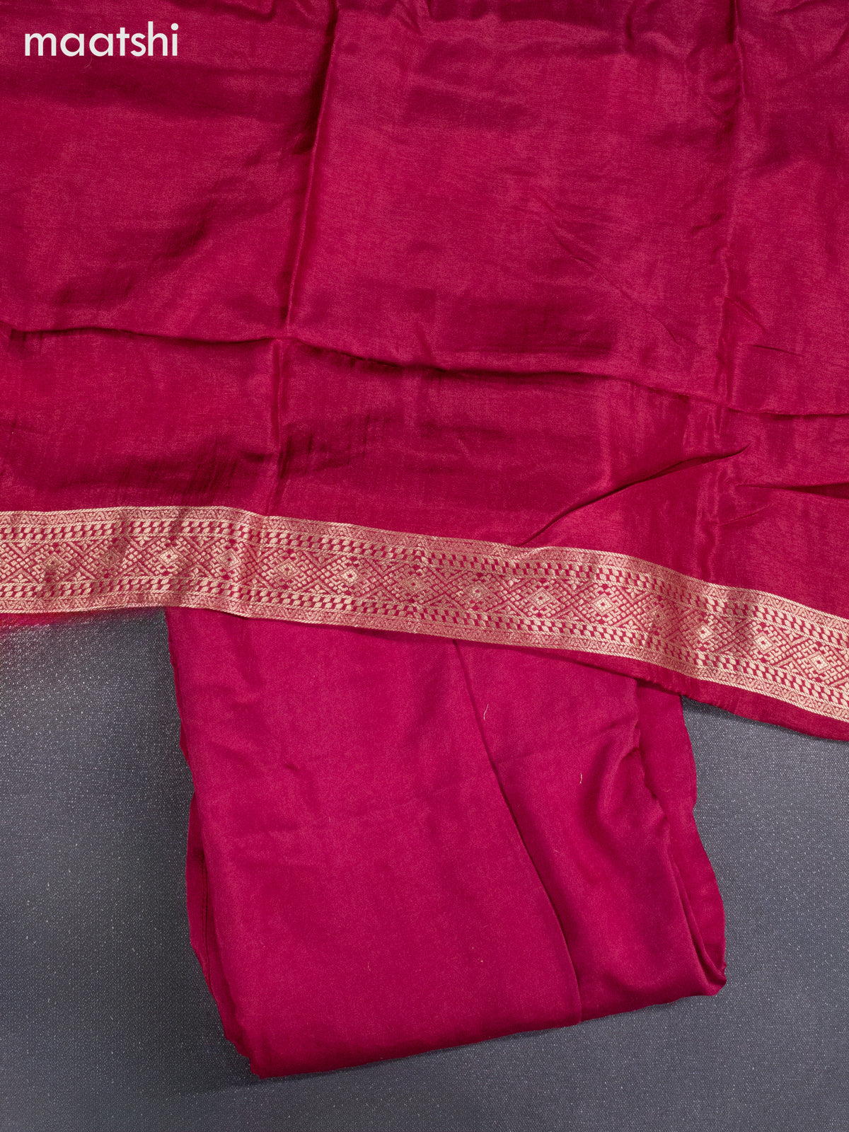 Banarasi silk dress material maroon shade with zari woven buttas and bottom & banarasi style dupatta