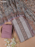 Beige and Pink Linen Cotton Dress Material With Digital Prints