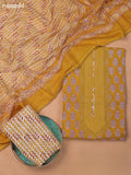 Yellow Cotton Dress Material With Butta Prints
