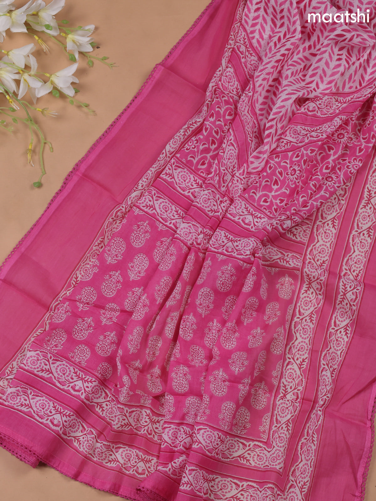 Cotton Dress Material With Butta Prints