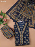 Blue Cotton Dress Material With Prints