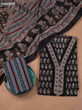 Black Cotton Dress Material With Prints