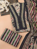 Black Cotton Dress Material With Floral Butta Prints