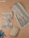 Sandal Chanderi Dress Material With Madhubani Prints & Pitta Work Neck Pattern and Bottom & Dupatta