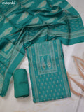 Teal Green Chanderi Dress Material With Floral Prints and Bottom & Dupatta