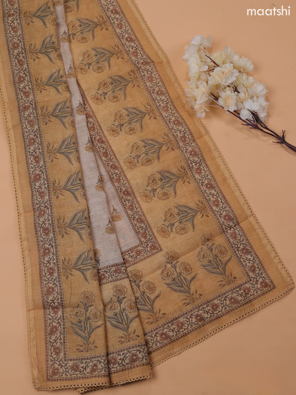 Sandal Chanderi Dress Material With Embroidery Work and Bottom & Dupatta