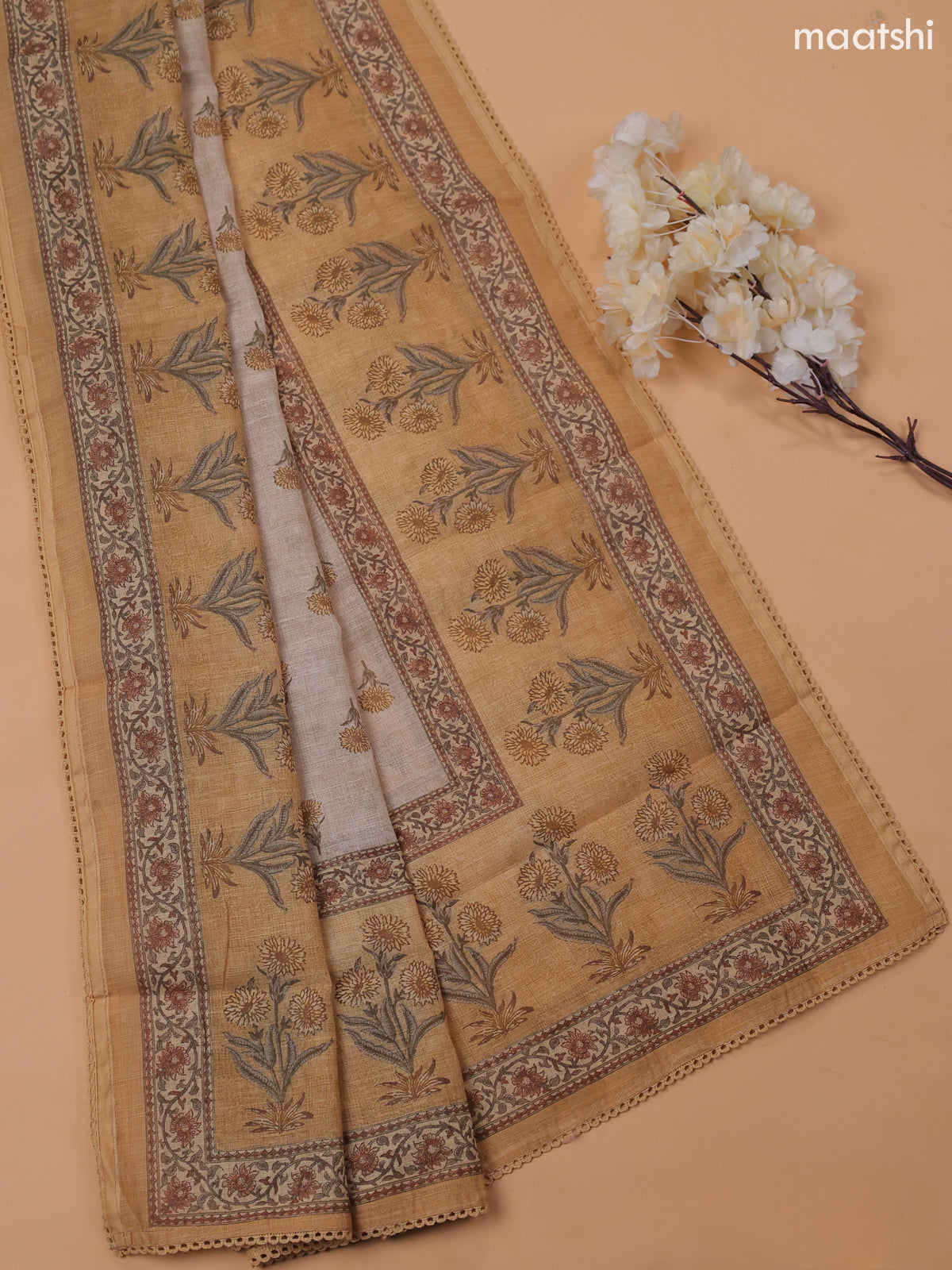 Sandal Chanderi Dress Material With Embroidery Work and Bottom & Dupatta