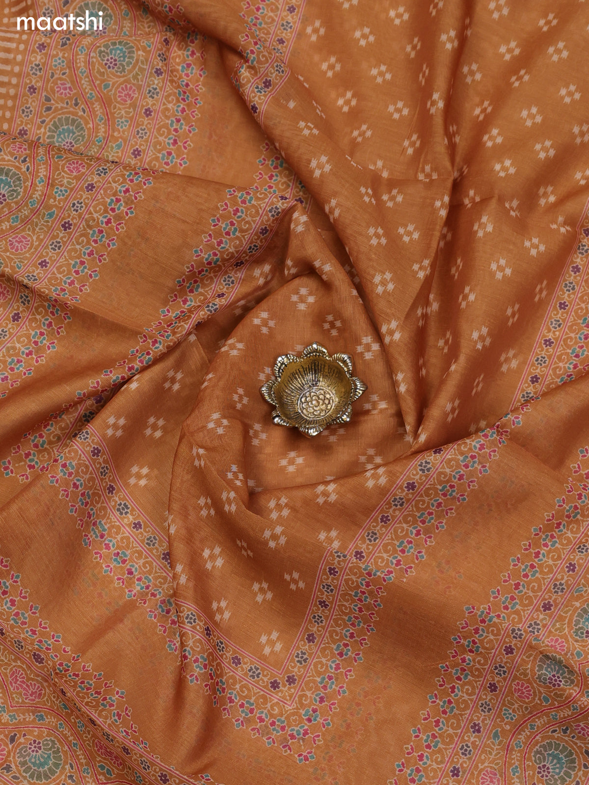 Mustard Chanderi Dress Material With Butta Prints & Simple Embroidery Work Neck Pattern and Bottom & Dupatta