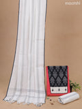 Cotton dress material dual shade of pink and off white with patch work neck pattern and bottom & printed dupatta