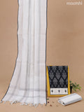 Cotton dress material yellow and off white with patch work neck pattern and bottom & printed dupatta