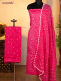 Bandhani dress materials light pink with allover bandhani prints and bottom & dupatta