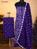 Bandhani dress materials violet with allover bandhani prints and bottom & dupatta