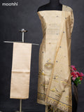 Semi tussar dress material sandal with allover thread weaves and bottom & dupatta