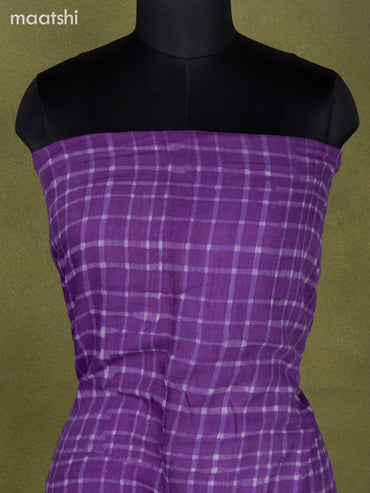 Linen cotton dress material violet with allover checked pattern and bottom & dupatta