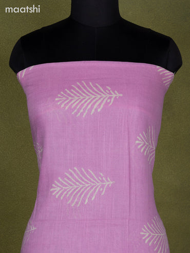 Linen cotton dress material baby pink with butta prints and bottom & dupatta