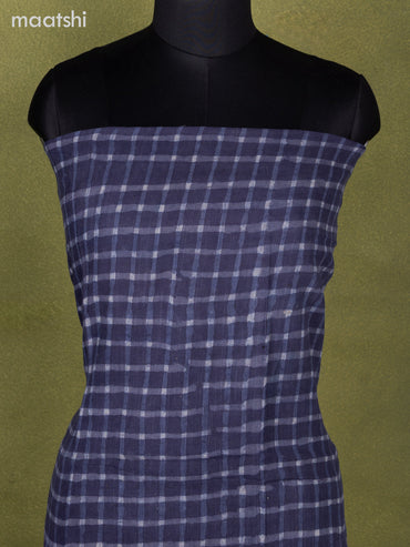 Linen cotton dress material blue shade with allover checked pattern and bottom & dupatta