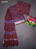 Linen cotton dress material purple shade and red shade with allover butta prints and bottom & dupatta