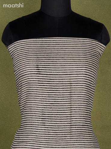 Linen cotton dress material beige and black rust shade with allover stripes pattern and bottom & dupatta