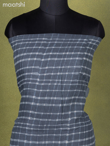 Linen cotton dress material grey with allover prints and bottom & dupatta