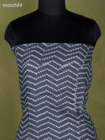 Linen cotton dress material grey with allover prints and bottom & dupatta