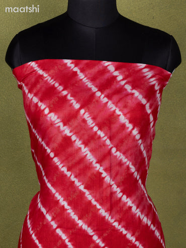Linen cotton dress material red and dark grey with allover shibori prints and bottom & dupatta