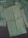 Banarasi silk dress material pastel green with allover zari brocade weaves and dupatta & without bottom