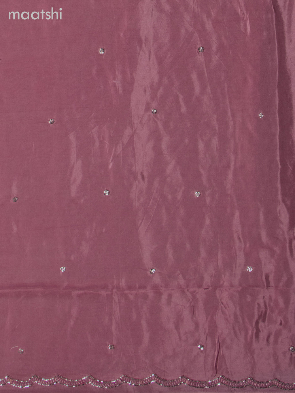 Festive wear dress material peach pink with sequin & beaded work neck pattern and bottom & dupatta