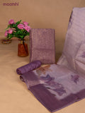 Tissue dress material mauve pink with allover sequin work and bottom & dupatta