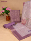 Tissue dress material purple shade with allover sequin work and bottom & dupatta