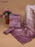 Muslin dress material mauve pink with sequin & beaded work neck pattern and bottom & dupatta