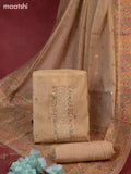 Munga cotton dress material sandal with woven buttas & beaded sequin work neck pattern and bottom & thread zari dupatta