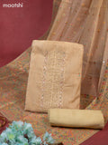 Munga cotton dress material sandal with woven buttas & beaded zardosi work neck pattern and bottom & thread zari dupatta