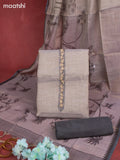 Tissue linen dress material pastel grey and grey with sequin & kantha stich work and bottom & printed dupatta