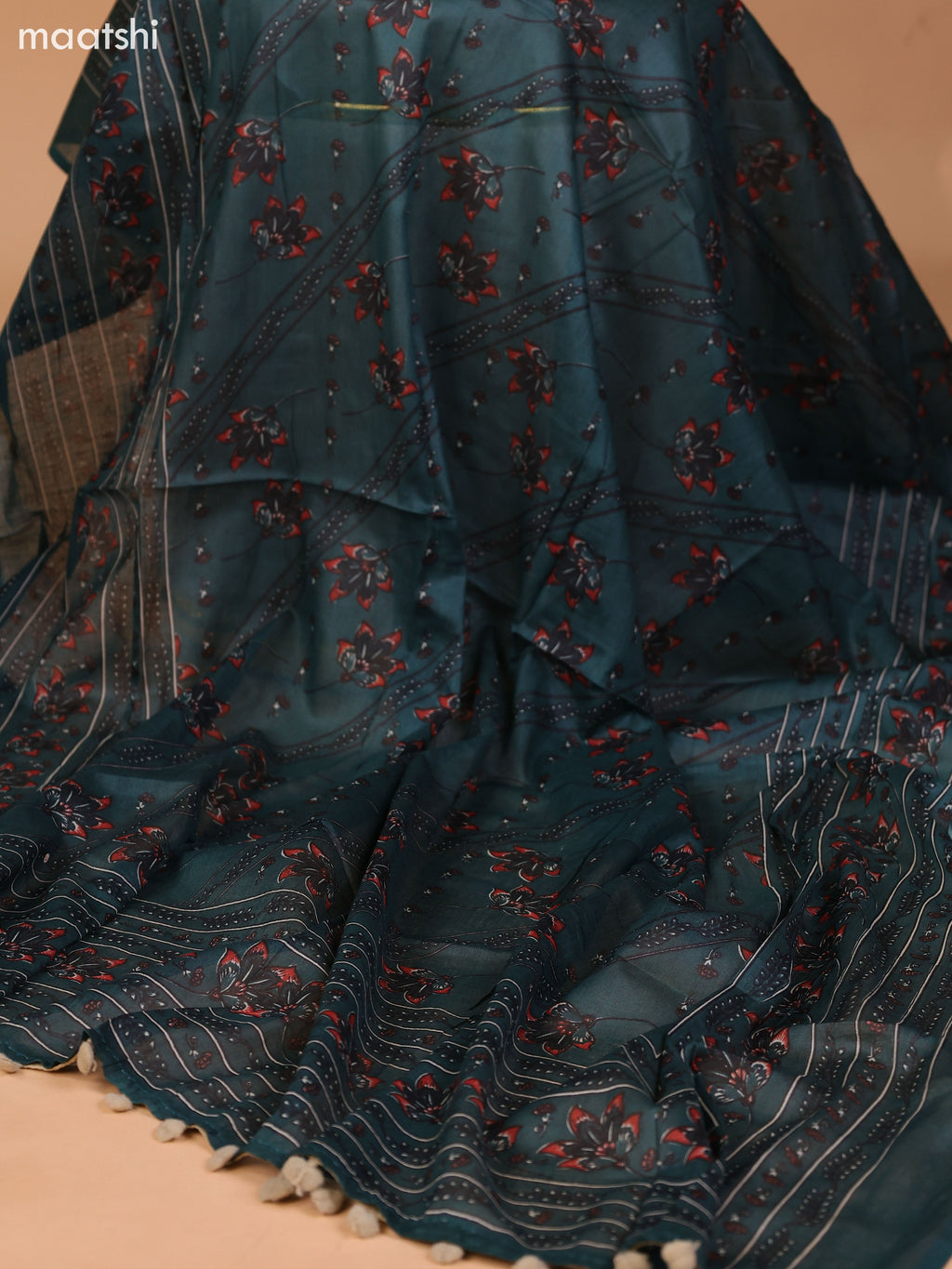 Mustard Green and Teal Green Cotton Dress Material With Floral Butta Prints & Embroidery Work Neck Pattern and Bottom & Dupatta