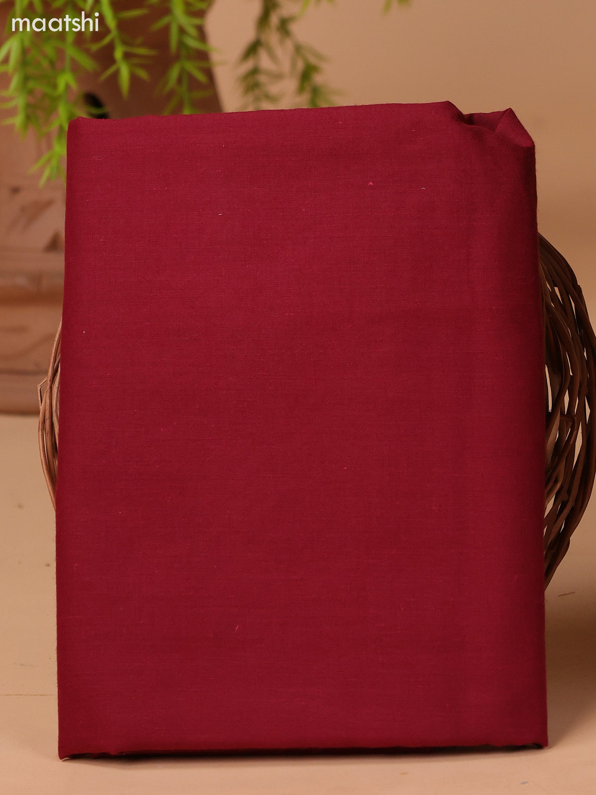 Maroon and Off White Cotton Dress Material With Ajrakh Prints & Patch Work Neck Pattern and Bottom & Dupatta