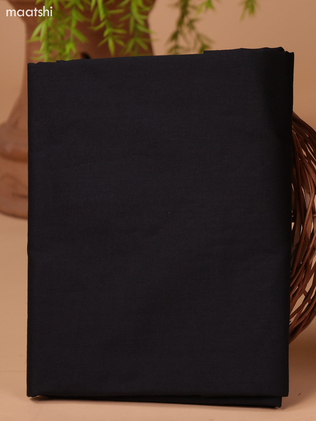 Rustic Orange and Black Cotton Dress Material With Plain Body & Patch Work Neck Pattern and Bottom & Bandhani Prints Dupatta