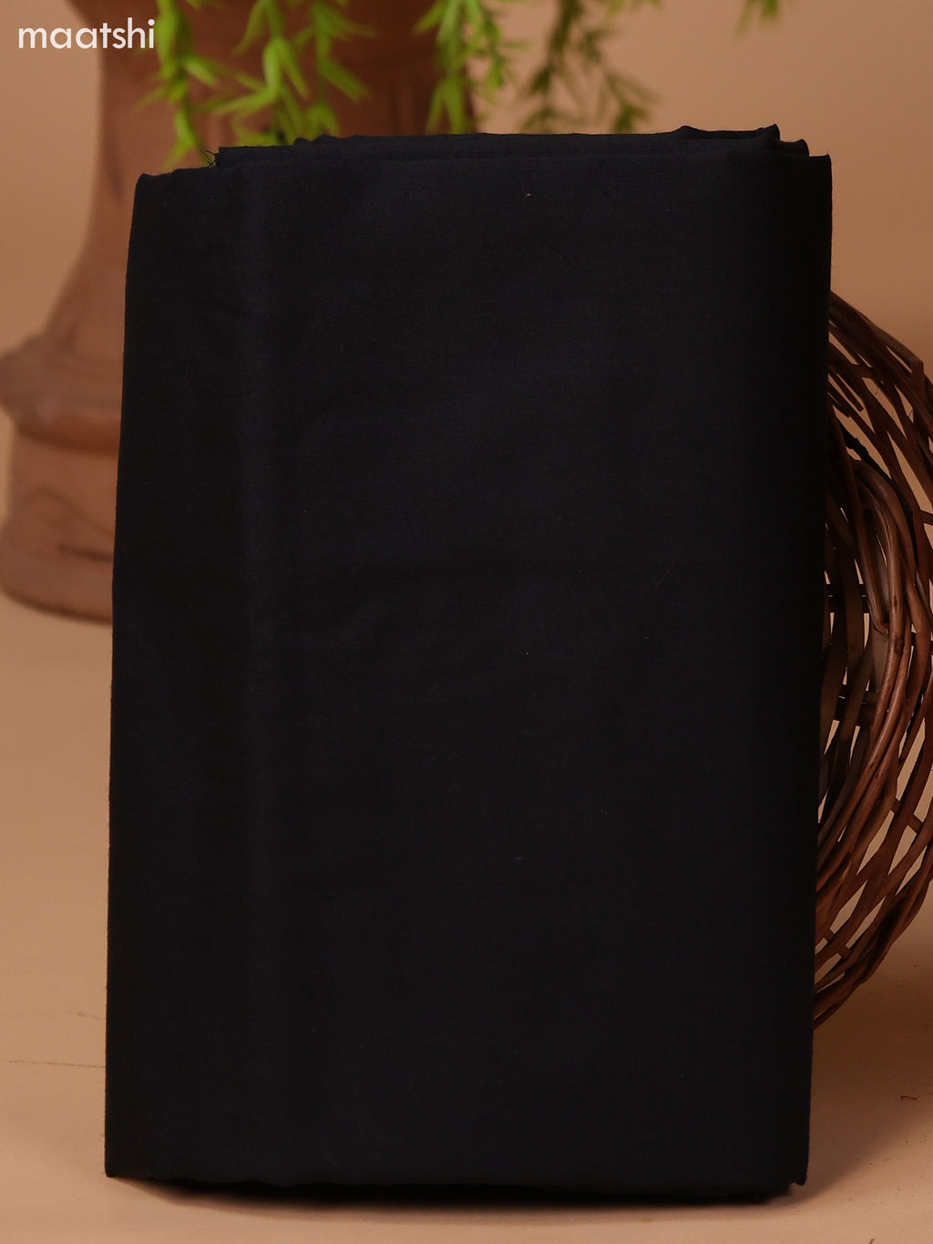 Maroon and Black Cotton Dress Material With Plain Body & Patch Work Neck Pattern and Bottom & Bandhani Prints Dupatta
