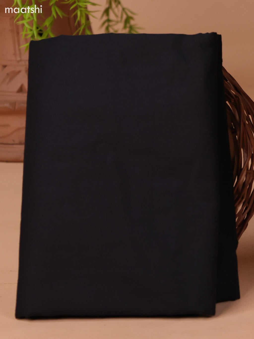 Dark Rust and Black Cotton Dress Material With Allover Prints & Embroidery Work Neck Pattern and Bottom & Dupatta