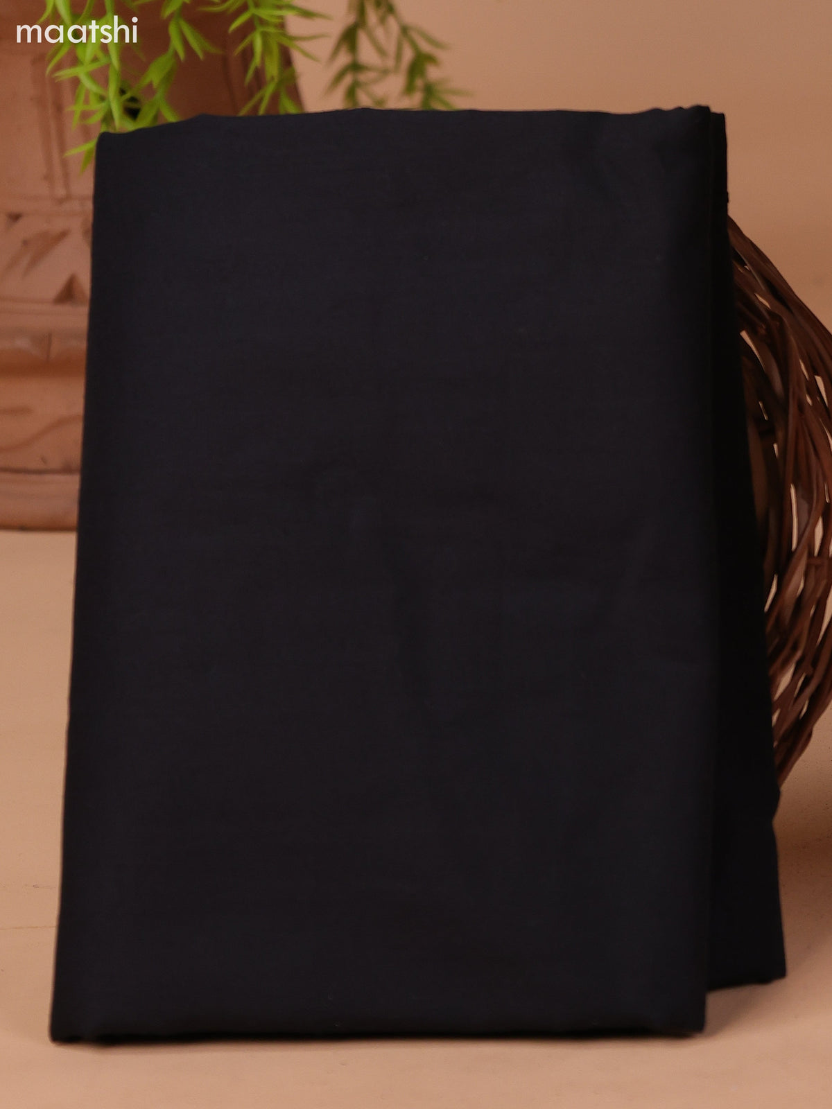 Dark Rust and Black Cotton Dress Material With Allover Prints & Embroidery Work Neck Pattern and Bottom & Dupatta