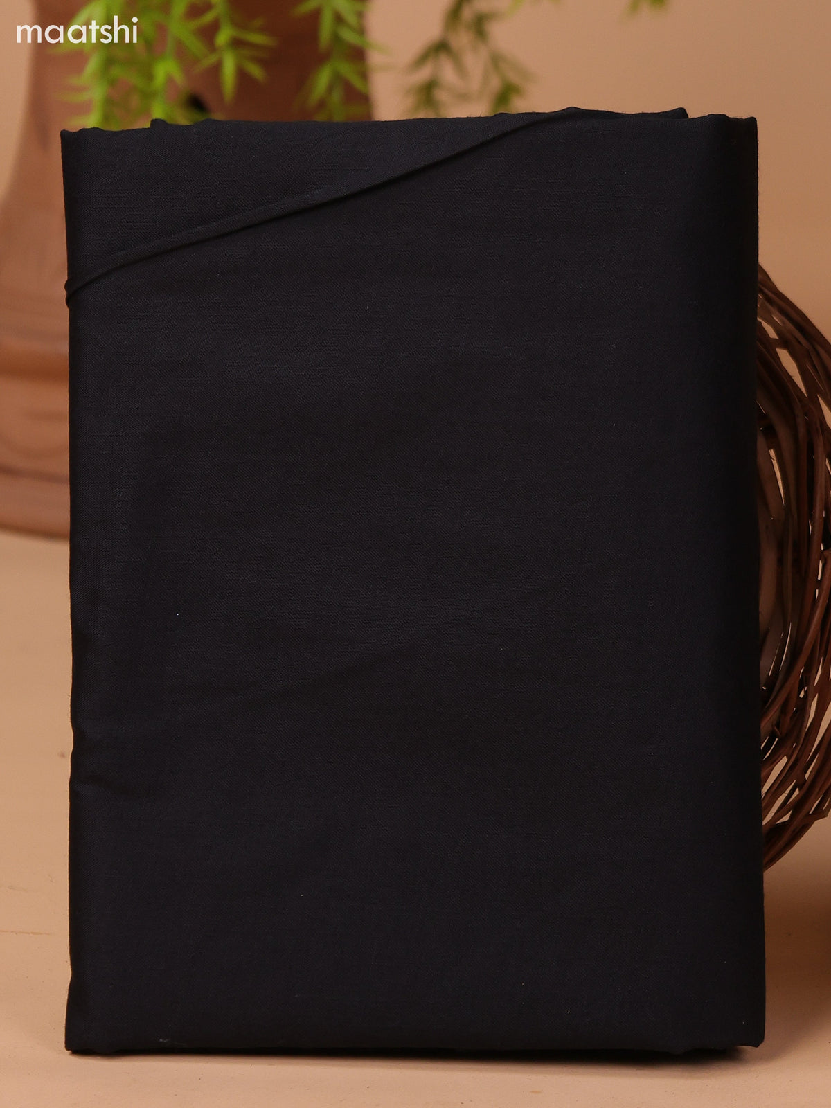 Dark Rust and Black Cotton Dress Material With Plain Body & Embroidery Work Neck Pattern and Bottom & Bandhani Prints Dupatta