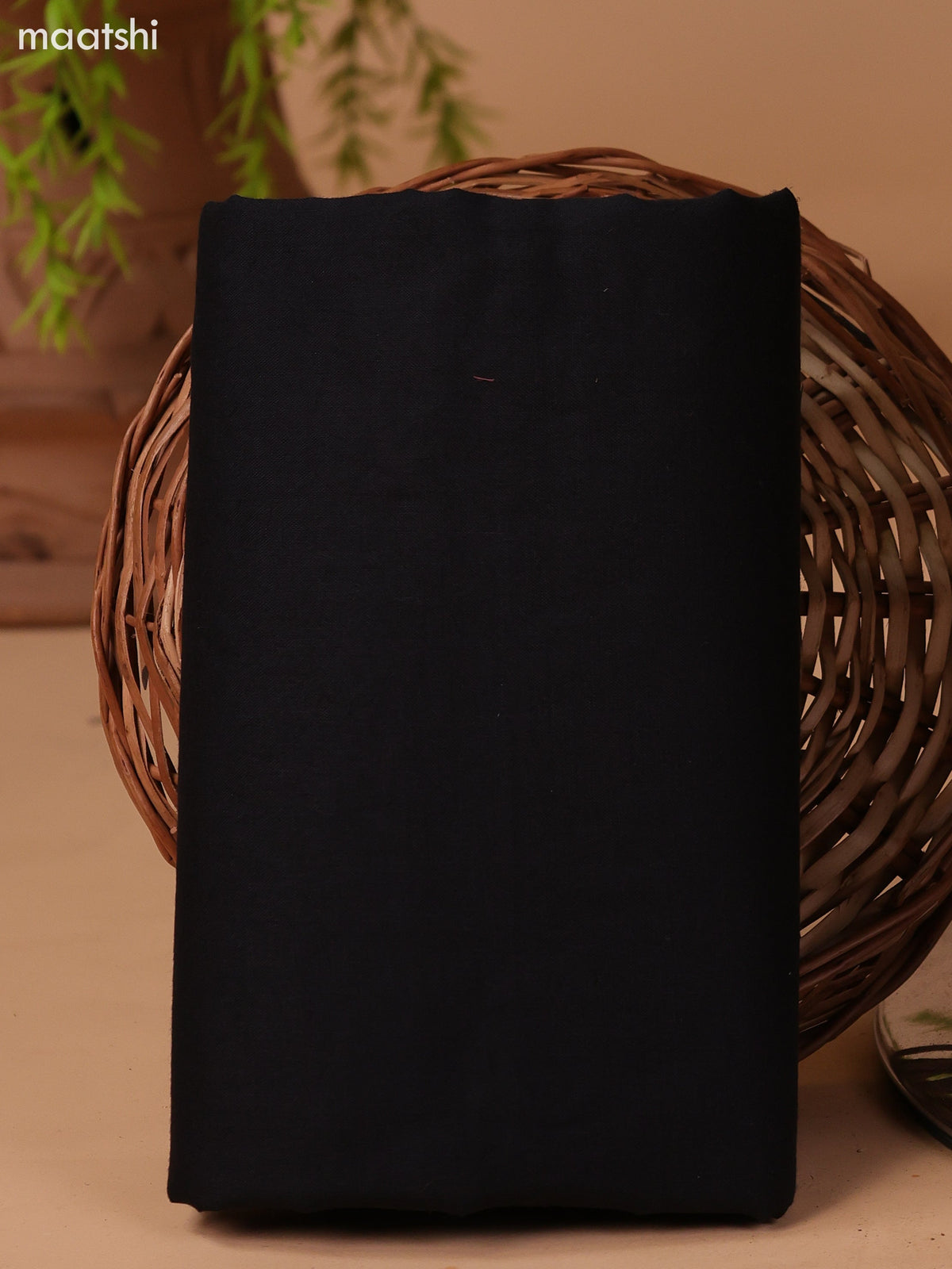 Black and Beige Cotton Dress Material With Kalamkari Prints & Patch Work Neck Pattern and Bottom & Dupatta