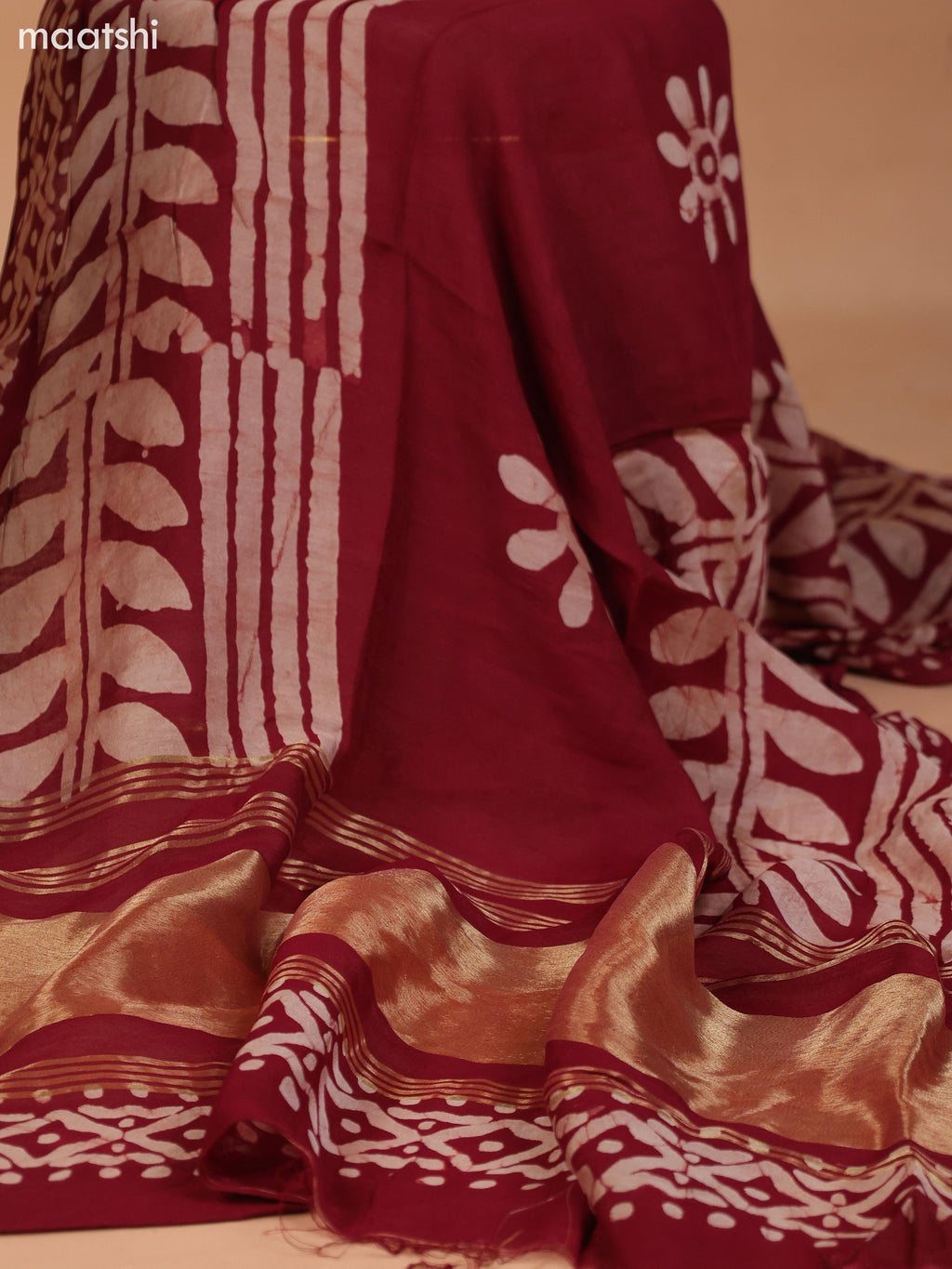 Mustard Green and Maroon Cotton Dress Material With Plain Body & Batik Prints Patch Work Neck Pattern and Bottom & Dupatta