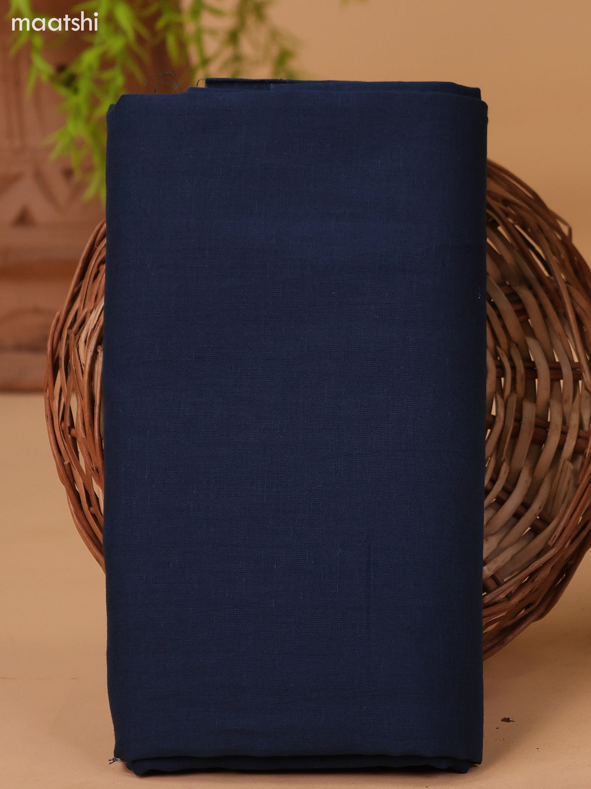 Deep Maroon and Navy Blue Cotton Dress Material With Plain Body & Embroidery Work Neck Pattern and Bottom & Dupatta