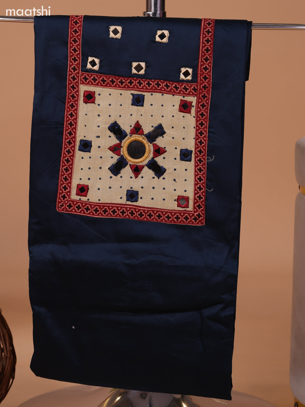 Sap Green and Mustard Green Cotton Dress Material With Plain Body & Embroidery Work Neck Pattern and Bottom & Dupatta