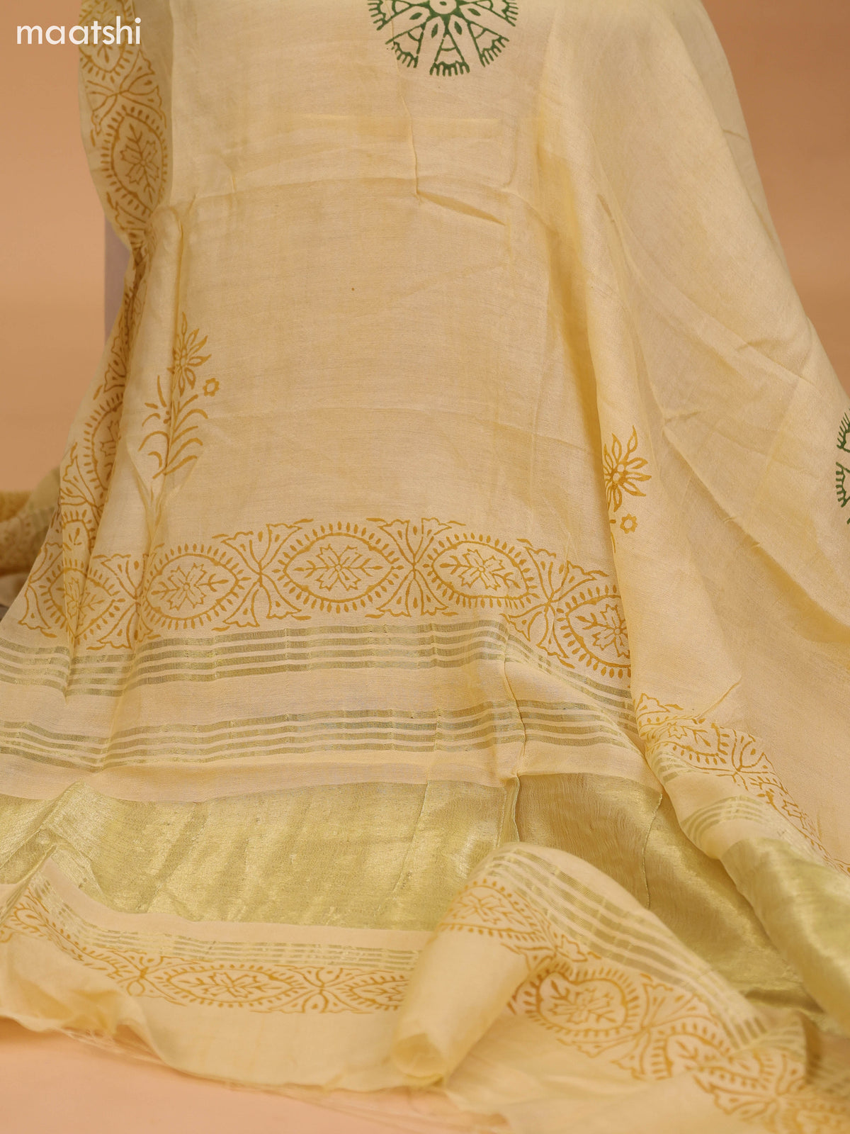 Mustard Green and Sap Green Cotton Dress Material With Plain Body & Embroidery Work Neck Pattern and Bottom & Dupatta
