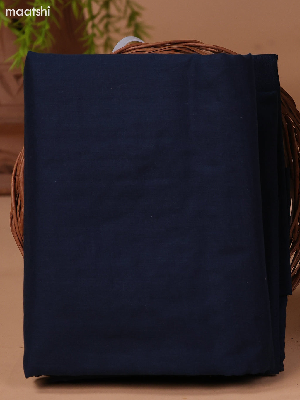 Dark Rust and Dark Navy Blue Cotton Dress Material With Allover Kalamkari Prints & Patch Work Neck Pattern and Bottom & Dupatta