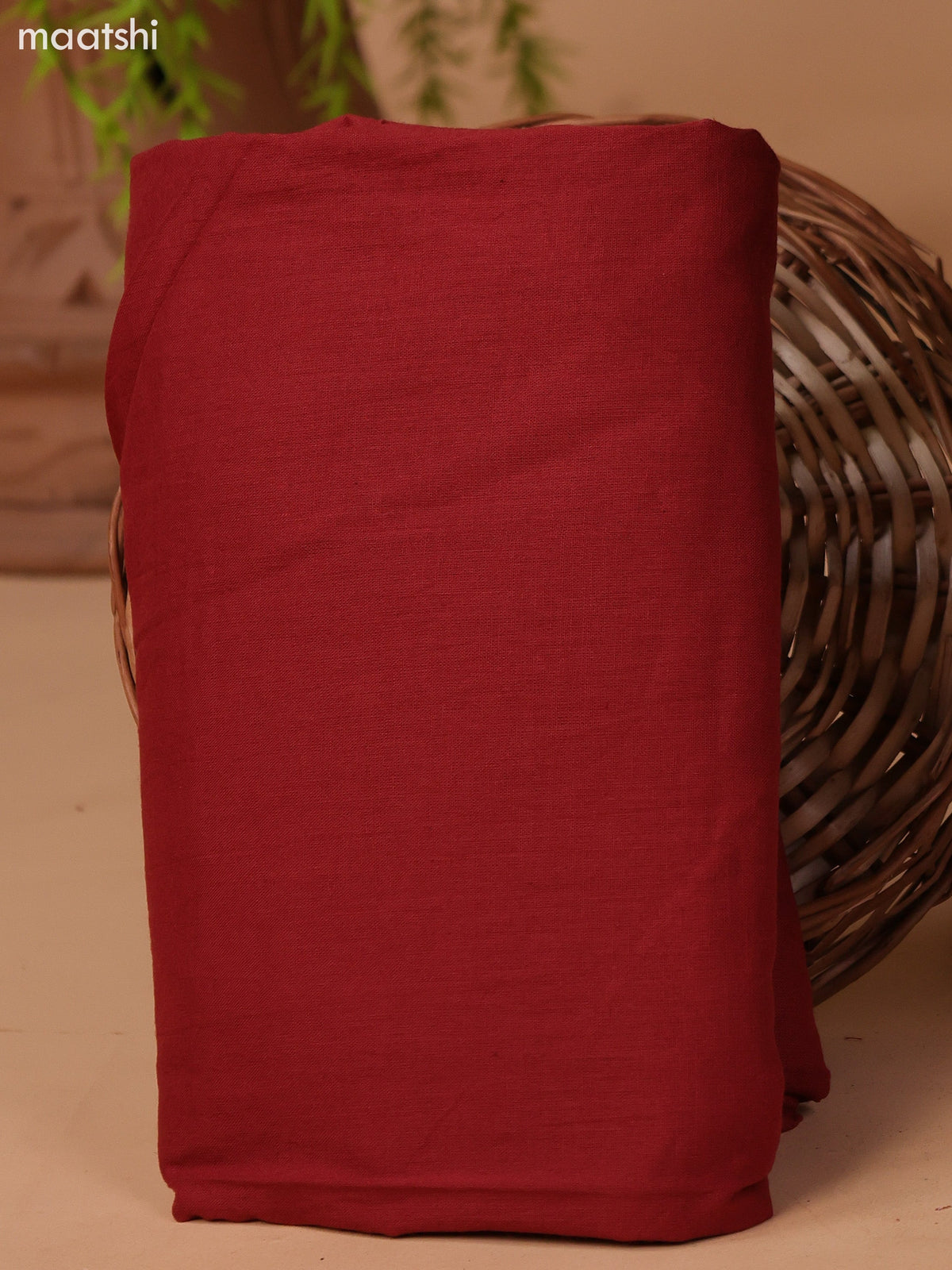 Black and Dark Rust Cotton Dress Material With Allover Prints & Embroidery Work Neck Pattern and Bottom & Dupatta